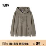 森马（Semir）史努比系列卫衣女中长款假两件图案冬oversize摇粒绒101724116019