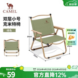 骆驼户外露营折叠椅便携式靠背写生躺椅野营钓鱼凳美术生椅子克米特椅 绿色-钢管椅架-承重120KG-1J722C7586J