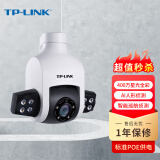 普联（TP-LINK）400万室外防水全彩夜视PoE供电球机360°全景云台网络高清摄像机声光报警智能巡航远程IPC646P-A4