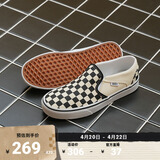 VANS范斯官方 Asher黑白棋盘格夏日一脚蹬女鞋帆布鞋 黑白棋盘格(男款) 41