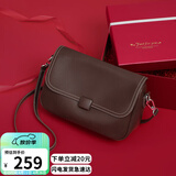 viney牛皮斜挎品牌包包女包大容量单肩邮差包生日母亲节礼物实用送妈妈