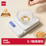 得力（deli）电子秤厨房家用烘焙克秤小型高精度克数称重食物秤 TE910