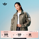 adidas情侣款复古风梭织立领夹克外套男女秋季阿迪达斯官方三叶草   岩层橄榄绿   M