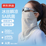 京东京造 防晒面罩骑行挂耳男冰丝口罩雪影女夏季骑手围脖钓鱼登山面巾