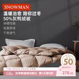 斯诺曼抑菌抗静电鸭绒被羽绒被春秋被子/空调被芯2.0*2.3m充650g卡其