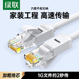 绿联六类网线 千兆高速网络宽带线 CAT6类家用电脑笔记本路由器监控线 八芯双绞成品跳线灰白10米15988