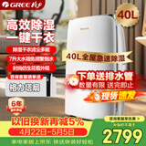 格力（GREE）【干衣除湿】除湿机家用抽湿机40升/天单间≤80㎡低噪回南天除潮防霉吸湿抽湿器智能控湿DH40EF