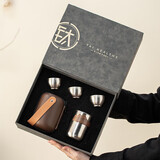 八千行纯钛旅行茶具便携式高档户外露营快客杯泡茶套装父亲节生日礼物男