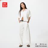 优衣库常规款女装男装宽松廓形牛仔裤/弯刀镰刀裤子479000 482280 482280/00白色 24 /155/62A