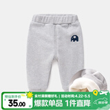 嘟嘟家宝宝裤子加厚冬装男新生儿童裤女童打底裤冬季儿童加绒裤婴儿vip 灰色 80