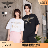 BOY LONDON夏季短袖情侣男女同款小熊涂鸦满印潮牌T恤N01909 黑色 XL 此款偏大，建议拍小一码