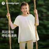 moodytiger【仙女家族】女童凉感T恤26年夏季新款儿童防晒速干长袖运动上衣