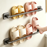 馨沛浴室拖鞋架太空铝免打孔毛巾架卫生间置物架门后厕所壁挂收纳挂架