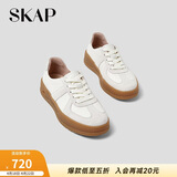 圣伽步（SKAP）板鞋女士运动休闲百搭厚底德训鞋[章若楠同款] 米白色 37