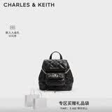 CHARLES&KEITH经典菱格大容量双肩包背包学生书包包女包520礼物CK2-60151400