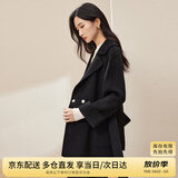 尚都比拉100%羊毛西装领毛呢大衣女冬季可拆卸腰带小个子通勤风双面呢外套