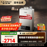 史密斯（A.O.SMITH） 16升精钢燃气热水器 不锈钢换热器包8年 负压燃烧更安全 精控恒温 家用天然气JSQ31-TM5 以旧换新