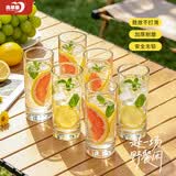 青苹果耐热水杯290ml6只 无铅玻璃杯牛奶杯啤酒杯绿茶杯多功能杯套装