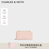 CHARLES&KEITH质感菱格链条小方钱包女包包女包生日礼物母亲节礼物CK6-10680924 SOFT PINK浅粉色 XS