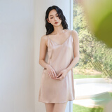 万事利真丝吊带睡裙100%桑蚕睡衣女家居服礼盒装送妈妈节日送礼礼物之夏