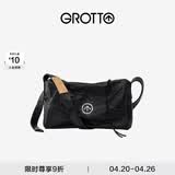 GROTTO个乐黑石包经典大容量植鞣绵羊皮单肩斜挎通勤软包男女款礼物 黑石M（银标）