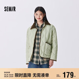 森马（Semir）羽绒服女中长款轻薄拼接灯芯绒翻领2024冬季三防外套109724113004