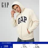 盖璞男女装碳素磨毛字母logo连帽抓绒卫衣上衣609115