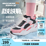 Skechers斯凯奇儿童秋冬休闲男女童二棉鞋轻质加绒保暖靴405222L/302583L 女童/黑色/白色/粉红色/BKWP 32