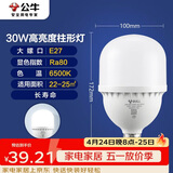 公牛（BULL）LED灯泡高亮柱形灯厂房车间商超食堂 30W球泡白光6500KE27螺口