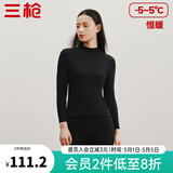 三枪（THREEGUN）秋衣秋裤男女套装加厚100%纯棉保暖内衣抗静电情侣秋冬季打底衣 黑（女 半高领） 2XL