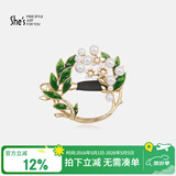 She's茜子头饰撞色滴油栀子花边夹发卡时尚刘海发夹母亲节礼物送妈妈