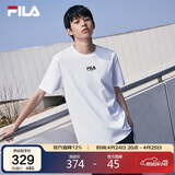 FILA斐乐官方短袖T恤男士夏季时尚纯棉圆领透气运动t恤针织衫
