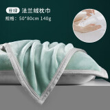 毛毛雨 枕巾加厚单人枕头巾防滑不脱落保暖情侣枕头垫巾一对装冬 【绑带款】豆绿