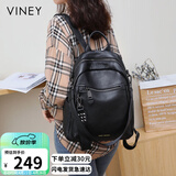 viney牛皮双肩包女大容量高颜值书包旅游轻便旅行包背包生日母亲节礼物