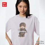 优衣库Monchhichi UT/短袖T恤女装印花488926 71 浅蓝紫色 M