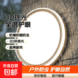 户外吸顶灯庭院屋檐室外室内阳台灯农村自建房大门门口防虫照明灯 升级3D环绕发光【直径47cm】75W白光  【全光谱护眼Ra＞98】