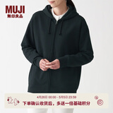 MUJI MUJI 男女通用 紧密编织毛圈 拉链连帽衫 休闲外套 无性别 卫衣 黑色 S -M(165/88A)