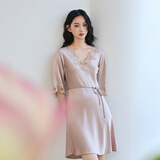 万事利真丝睡衣女睡裙100%桑蚕丝家居服礼盒节日送妈妈女友七夕礼物疏影
