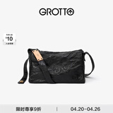 GROTTO个乐黑石包经典大容量植鞣绵羊皮单肩斜挎通勤软包男女款礼物 黑石M（黑标）