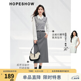 红袖黑色垂感显瘦半身裙秋冬季新款女装开叉气质百搭包臀质感长裙 高级灰064 L