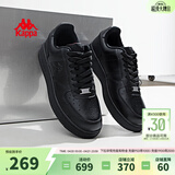 Kappa卡帕背靠背女鞋春季厚底小白鞋子女板鞋新款情侣鞋百搭休闲运动鞋 黑色 45