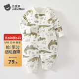 贝肽斯婴儿连体衣冬季新款夹棉衣服男女童外出棉服加厚保暖宝宝哈衣爬服 鳄鱼宝宝 40g夹棉 (单件装) 73cm