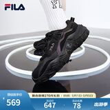 斐乐（FILA）男女同款跑步鞋舒适轻便慢跑透气休闲运动鞋百搭网面掠夺者情侣鞋 黑-BK【女款】 37.5