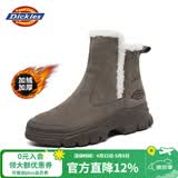 Dickies女士雪地靴女靴冬季加绒加厚短靴保暖棉鞋靴子 驼色 38 