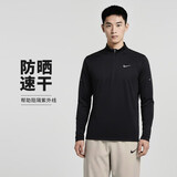 耐克NIKE男子运动休闲长袖T恤 通勤针织衫HV2181-010黑/灰XL