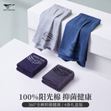 七匹狼男士内裤男纯棉100%棉平角裤透气7A抗菌中腰裤衩四角裤2026季 时尚个性款 【狼头时尚款】 4条 XL (175) (建议120-140斤)