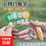 小物钓鱼竿套装便携式鱼竿超短节溪流竿儿童钓鱼竿微物钓小鱼手竿 2.1m +（小物豪华礼包）