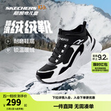 Skechers斯凯奇儿童秋冬休闲男女童二棉鞋轻质加绒保暖靴405222L/302583L 女童/黑色/白色/BKW 37