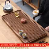 唐丰高端茶盘家用轻奢现代电木纹排水茶台茶具接水管排水式功夫茶托盘 直条茶盘50x28