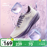 鸿星尔克水上漂6超轻跑步鞋女秋季轻便减震运动鞋网面透气女鞋子软弹跑鞋 【冰川紫】微晶白/矿物紫 38